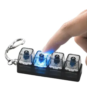 LED 4-Key Keyboard Fidget Keychain, Clicker Stress Relief Toy