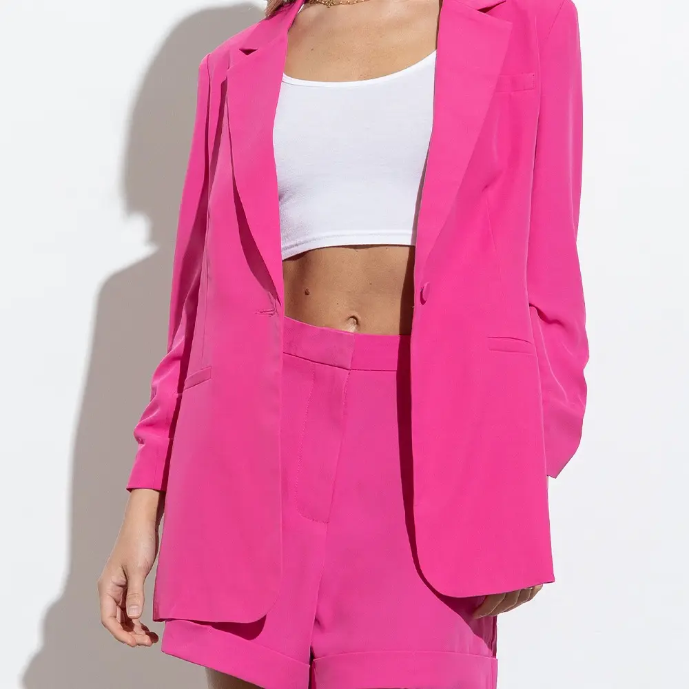Hot Pink Blazer and Short Set
