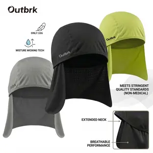 Cooling Skull Cap Elastic Hard Hat, Sweat Wicking Hat, Sun Fishing Hat, Sun Shade Neck Shield, Quick Dry Neck Protector for Women Men, Outdoor Gear Essential