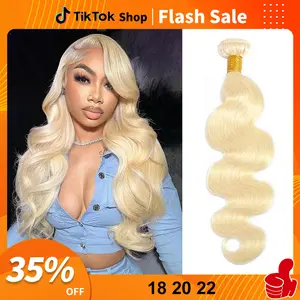 613 Bundles Blonde Bundles Human Hair  613 Body Wave bundles 100% Unprocessed glossy hair bundles 10A Grade Brazilian Virgin Human Hair Bundles 3 Bundle Human Hair hair extensions valentines gifts for gf