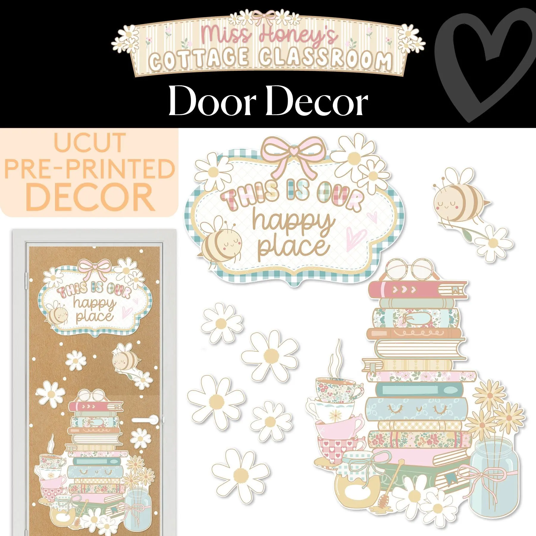 This Is Our Happy Place Calming Door Decor Set | Miss Honey's Cottage Classroom