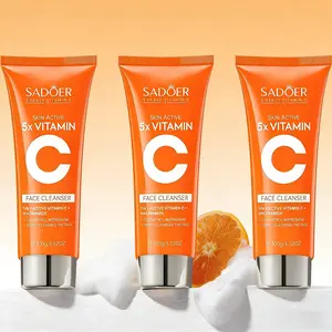 Facial Cleanser for Sebum Control & Repair -5X Vitamin C Face Wash with Niacinamide - Gentle Cleaning Moisturizing, 3.52 oz
