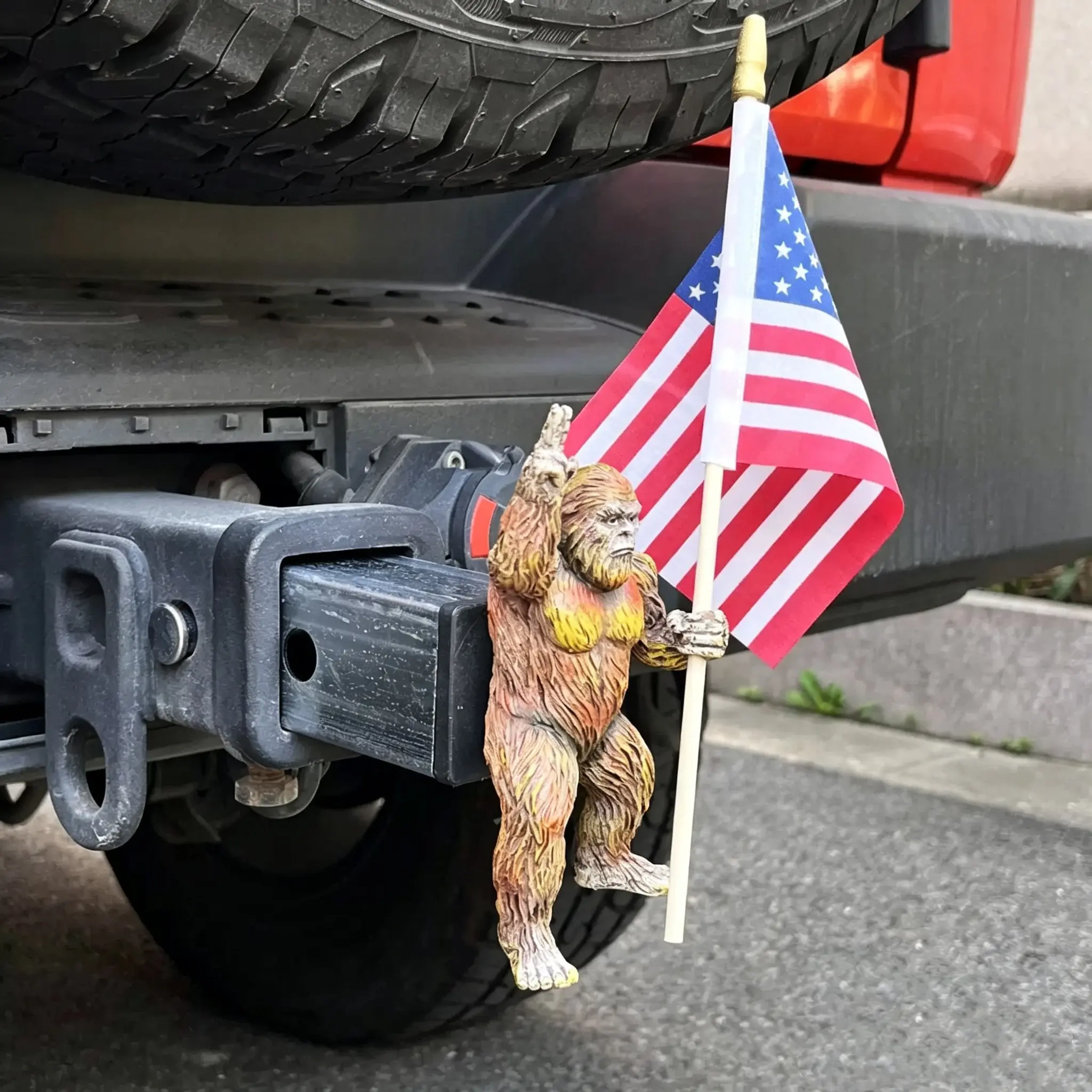 Patriot Bigfoot Trailer Hitch, Hitch Cover, American Flag Sasquatch Tow Receiver, Patriotic Truck Accessory, for Truck Owners