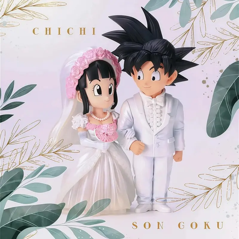 Chibi-style Goku & Chi-Chi Wedding Scene Figure – Collector's Grade Anime Statue (In Stock)