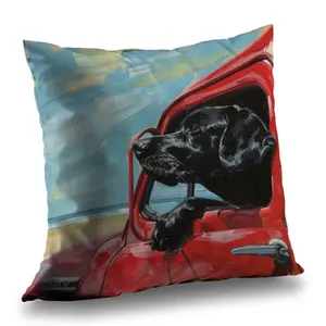 Begin Home Decor C1PC1414DSZKK8 14 x 14 in. Travel Buddy Red Poly Twill Throw - Stylish Home Decor