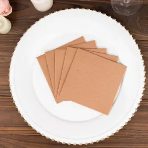 20 Pack Linen-Like Paper 5"x5" Napkins Terracotta (Rust) - Highly Absorbent Airlaid Napkins