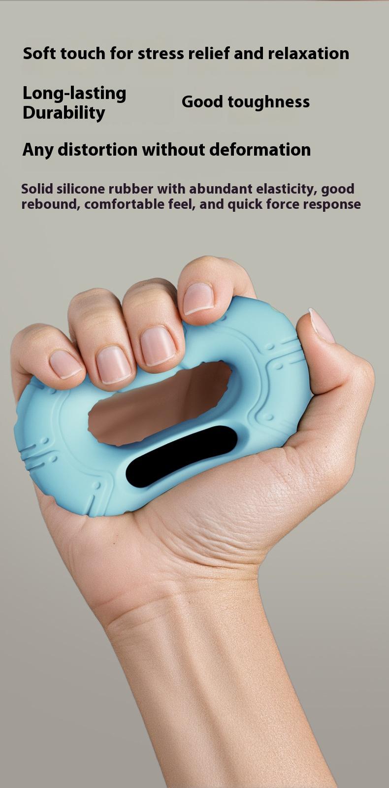 Smart silicone gripper to exercise finger strength grip ring connected to Bluetooth counting and page turning video grip ring