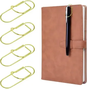 Pen Clip, 12 Pack Stainless Steel Pencil Clip Holder for Notebook, Books, Journal, Clipboard, Paper, etc. - Fits Almost Any Pen Size (Gold) Stationery