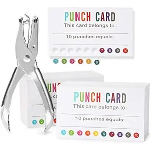 Punch Cards (Pack of 200) Reward Punch Cards for Classroom Behavior Incentive Awards for Kids Students Teachers Home Classroom School Business 3.5" x 2"