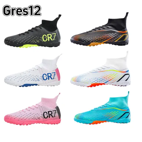 Men's Professional High-Top Golden PU Leather TF Soccer Cleats (Cleats for Soccer), Lace-Up, Anti-Skid (Good Grip), Breathable, Light Above-Ankle Football Boots for Summer Outdoor Training & Competition (EU37-EU45, Includes EU40), 1 Pair