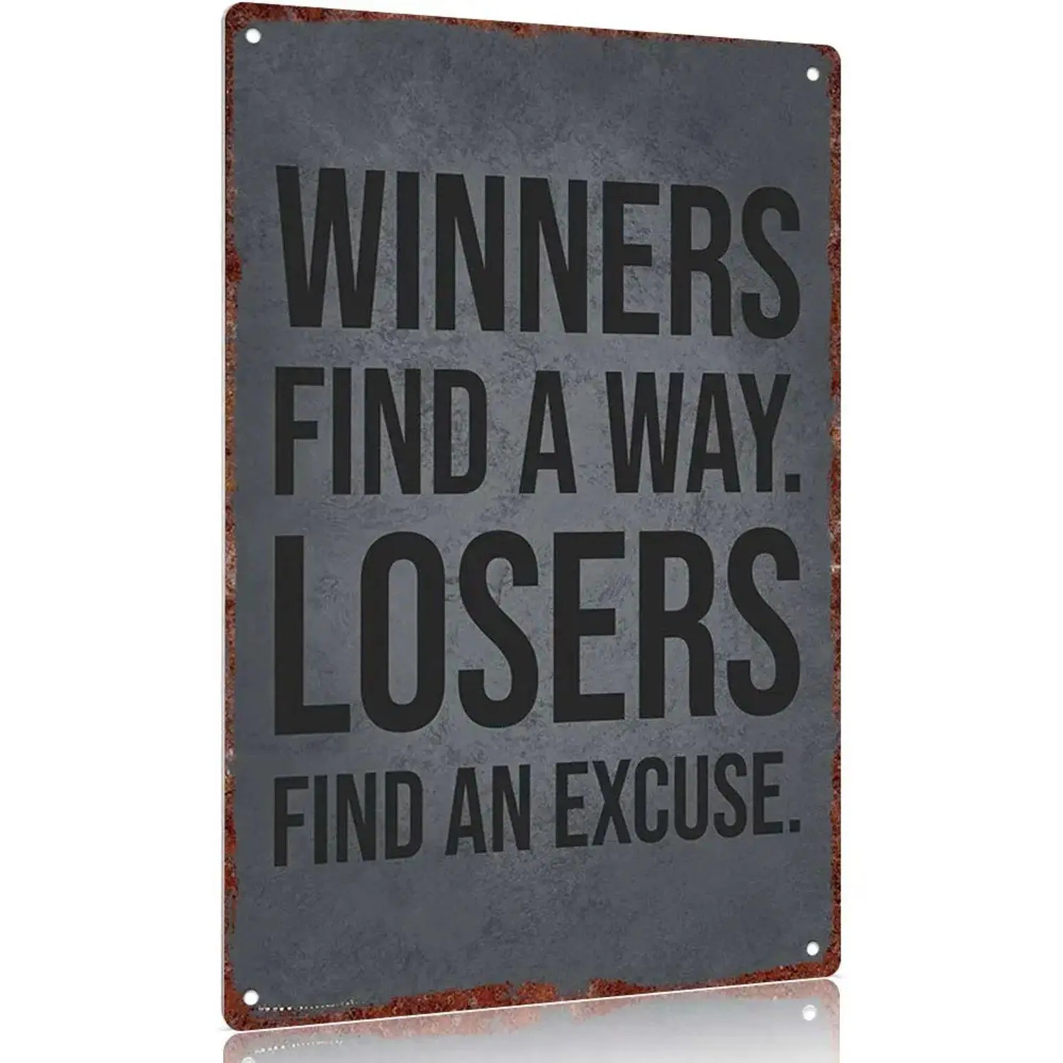 Prints Metal Aluminum Winners Find A Way Losers Find An Excuse 12x8inch Inspirational Wall Art Poster Home Office Decor Gift Hanging Room Typography Design