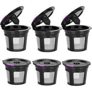Reusable K Cups For Keurig, Reusable K CUP Coffee Filter Refillable Single K CUP for Keurig 2.0 1.0 BPA Free-6 Packs