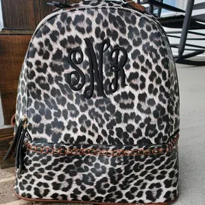 Animal Print Monogrammed Backpack