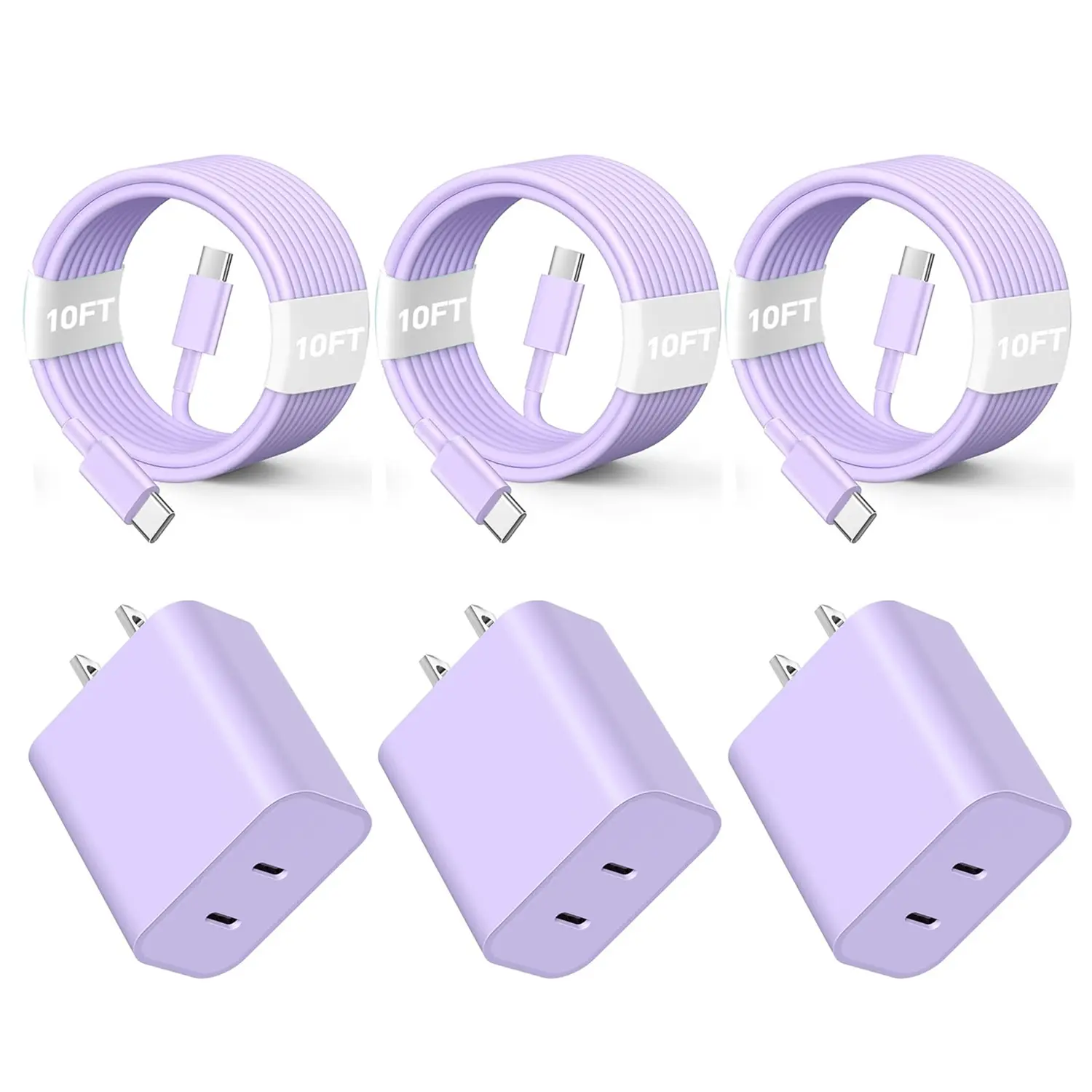 for iPhone 17 16 15 Fast Charger and 10ft Type C to C Cable Cord Long,Colour series 20W USB C Charging Block for iPhone 16 Pro/16 Plus/15 Pro Max/15,for iPad Wall Plug Power Adapter Cube Brick 12.9/11/Air 4th/6 Gen/Mini