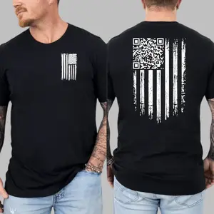 [Graphic Tee]Funny Trump Dance QR Code T-Shirt – Viral Dancing Trump USA Flag Shirt, Prank Political Meme Tee, President’s Day Gift