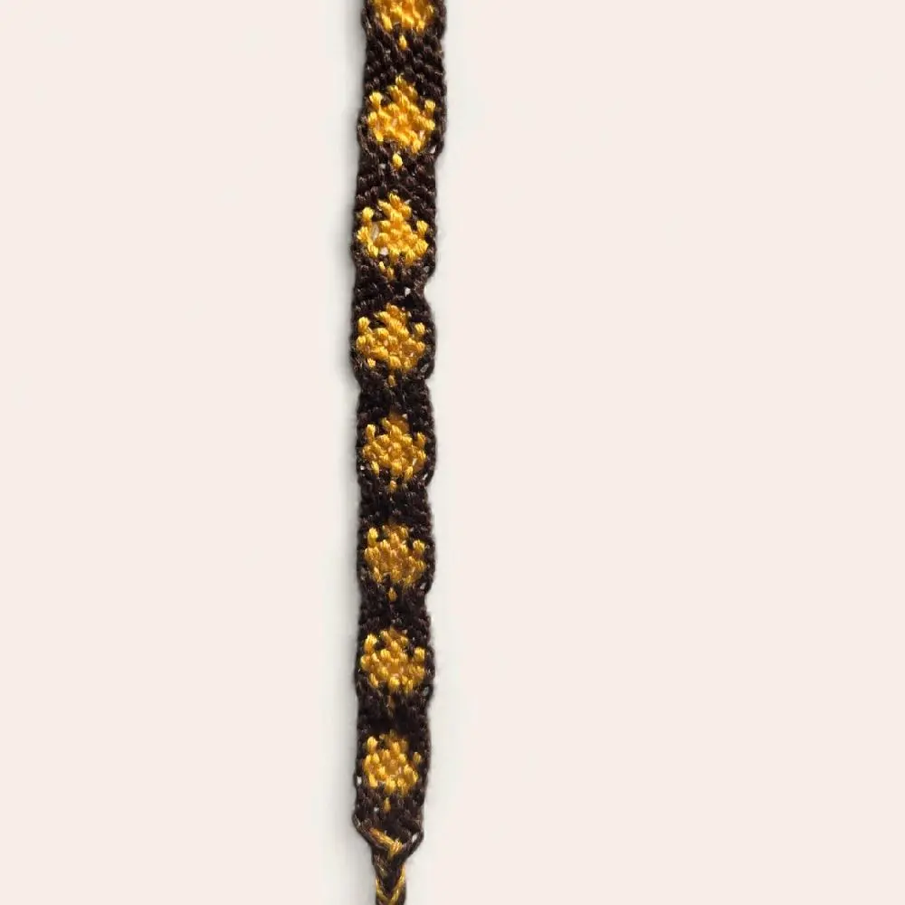 Maple Leaf Bracelet Handmade Macrame with Gold Accents and Unique Design