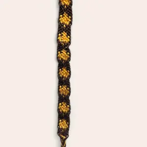 Maple Leaf Bracelet Handmade Macrame with Gold Accents and Unique Design