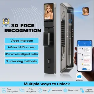 Wifi Wishome APP Face Recognition Smart Door Lock With Camera Video Call Voice Intercom Digital Door Lock Automatic Door Lock