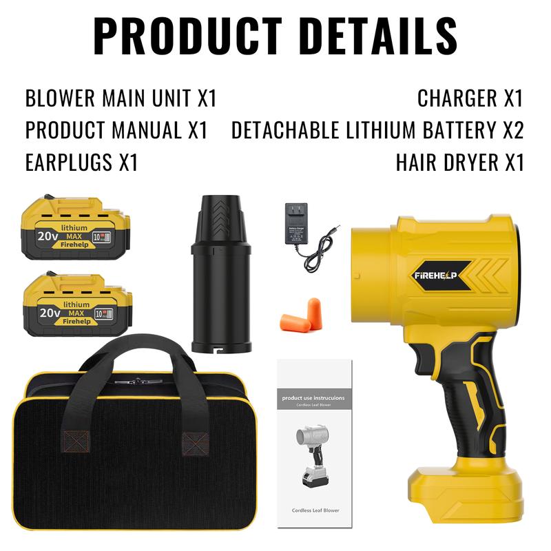 FIREHELP Turbo Jet Leaf Blower, Car Drying After Wash, Violent Fan ...