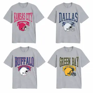 Vintage Football T-Shirt Hometown Team Pullovers Sublimation Print T-Shirt Casual Fabric Menswear Soft Cozy Retro Style Comfortable All-Season Wear Day Biker, SPORT GREY T-Shirt