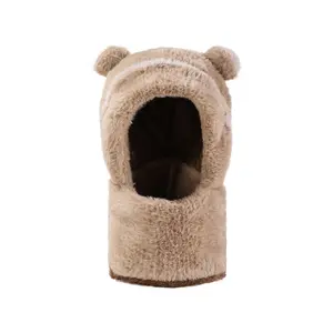 Warm One-piece Hat Autumn Winter Capybara Cute Hat Scarf Face Mask Integrated Knitted Hat