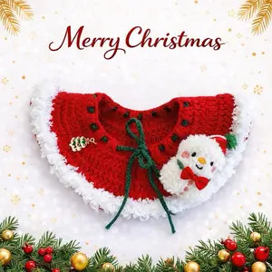 Handmade Christmas Pet Custume Bib – Cute Holiday Costume for Dogs & Cats - Christmas Pet Scarf - Winter Bib for Pets