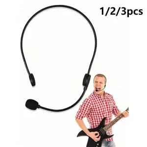 1/2/3pcs Rock Star Costume Accessories Headset, Adjustable Cosplay Fake Microphone, Fake Microphone Headset, Rock Star Singer Costume Prop