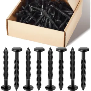 60 count 3 Inch Vinyl Shutter Fastener Window Panel Peg Lok Pin Pegs Screws Shutter Spikes Anchor (Black)