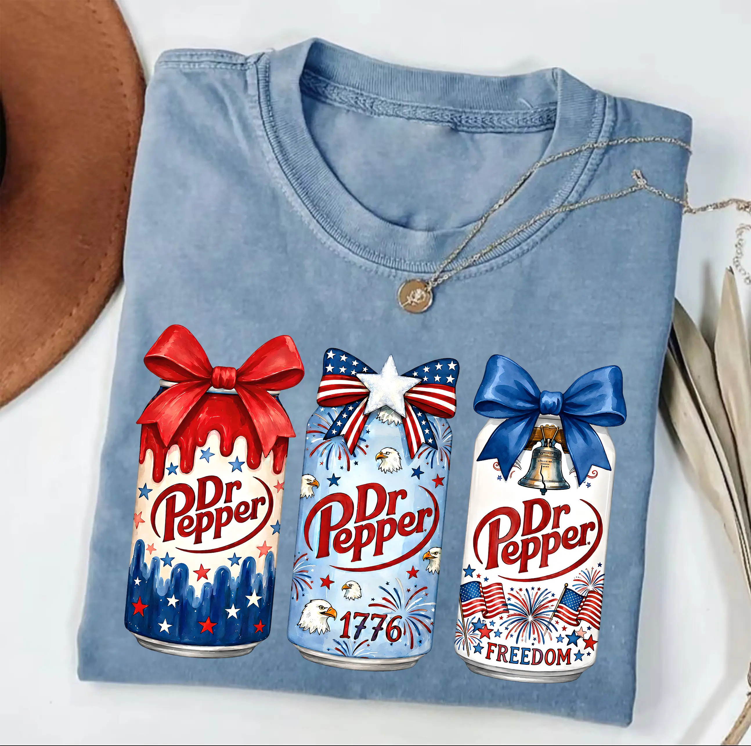 Dr Pepper Patriotic T-Shirt, 4th of July Soda Tee, Soda Lover Shirt, Gift For Her