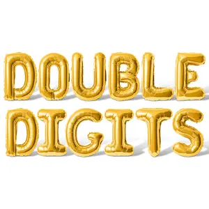 Letter Balloons - DOUBLE DIGITS 16" Inch Alphabet Letters Foil Mylar Balloon 10th Birthday Party Banner