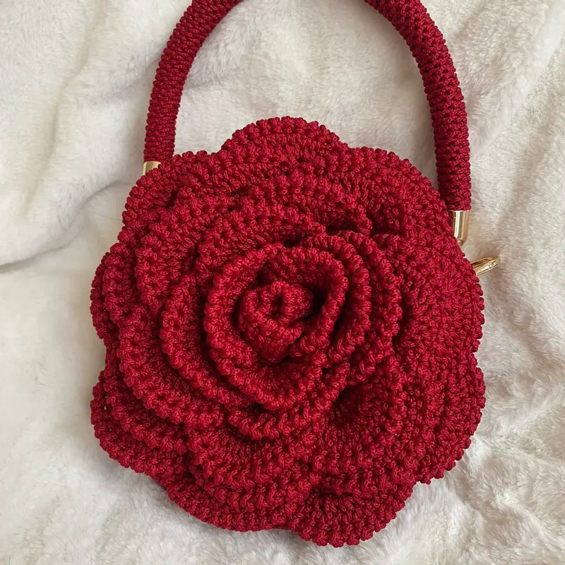 Handmade Red Rose Purse