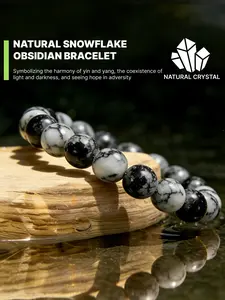 Natural Snowflake Obsidian Delicate Bracelet  Imagine the snowflake patterns spreading like starlight into the depths of your soul, awakening your inner transformative power. Handcrafted with meticulous detail, perfect for stacking / unique everyday wear