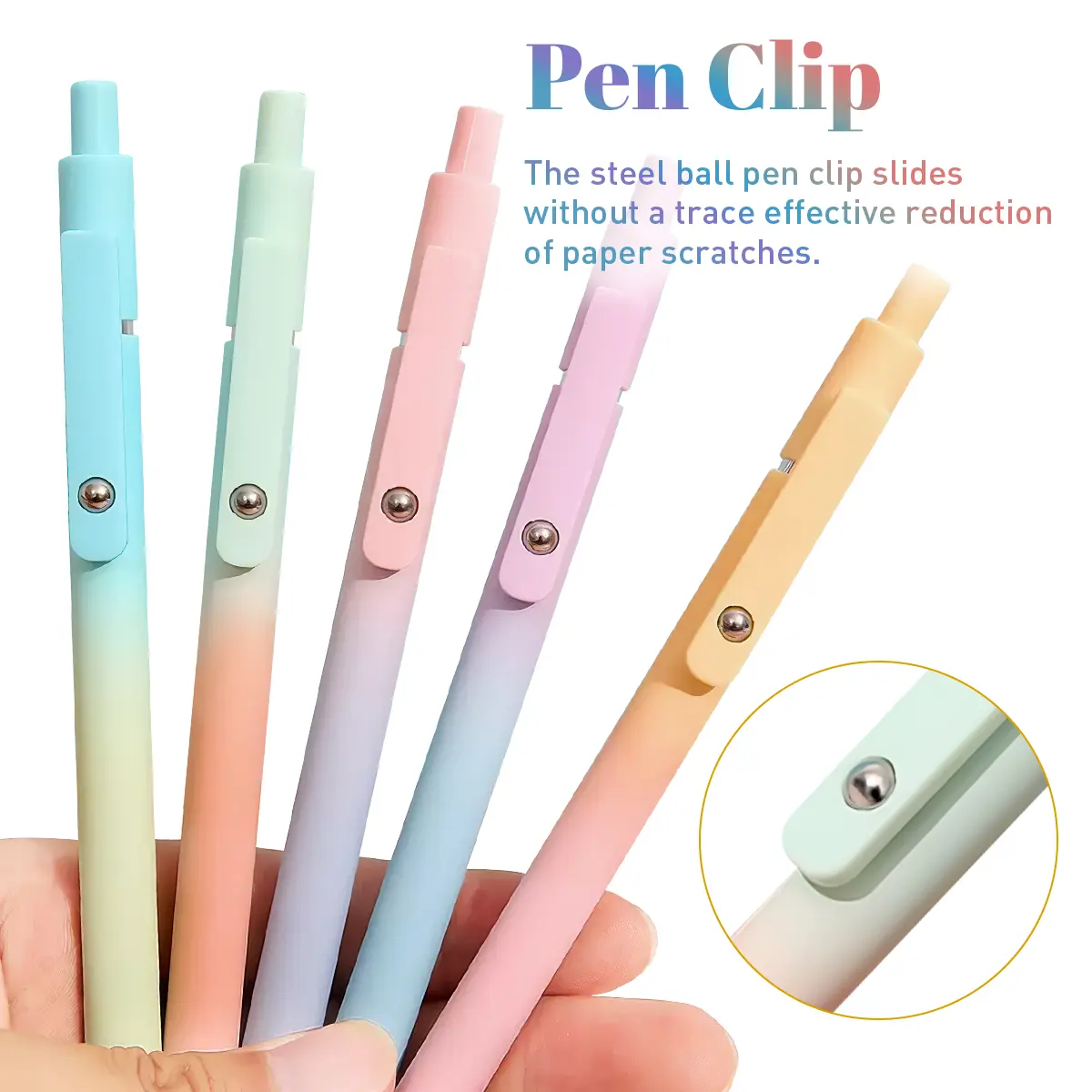 5PC colorful rainbow-shaped ballpoint pens ,Suitable for taking Bible notes, As a children's gift&for school or office use Rollerball Pen Set Smooth Writing Pen