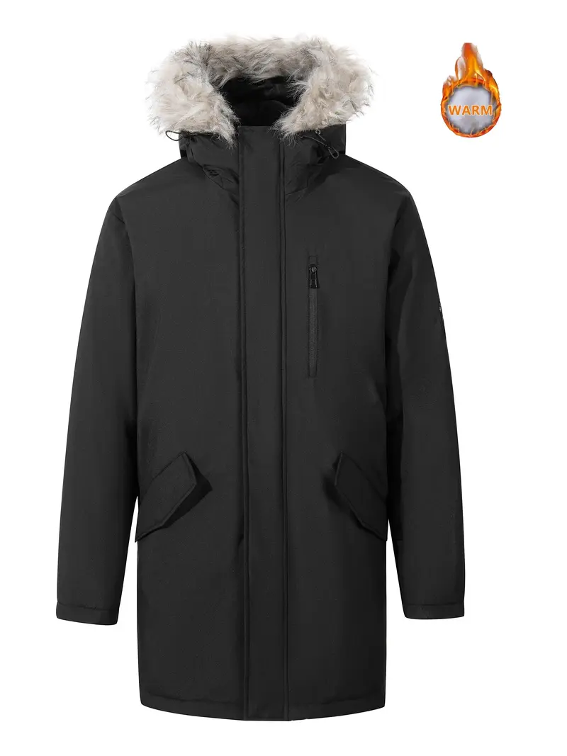 Men's casual loose version of warm jacket, fashion hooded long coat, autumn and winter warm and thick parka, men jackets for winter