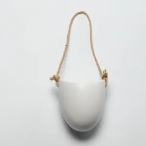 Wall‑Mounted Ceramic Flower Pot for Balcony & Home Decor