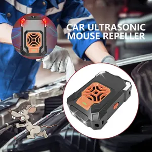 2 Pack Ultrasonic Pest Repeller Rodent Repellent Battery Operated with Led Strobe Light for Room, Electronic Rodent Deterrent Mouse Deterrent for Cars with Smart Sensing for Garage, Loft and Shed