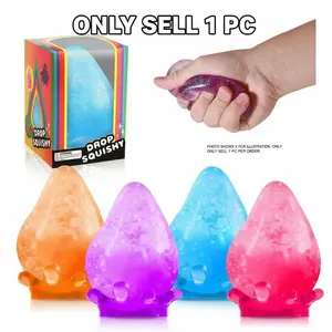 Multi-color Dream Water Drop Fidget Toy (Blue/Pink/Yellow/Purple Options) | Flow Texture | Slow Rebound Stress Relief Decompression Squeeze | Portable Sensory Toy for Students & Office Desks