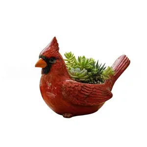 Artistic Bishop Bird Resin Succulent Planter, Cactus Container Decor, Garden Landscape Tabletop Ornament, 1 Piece