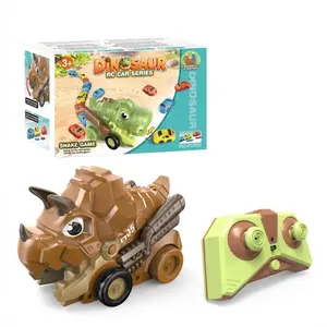 Fun Dinosaur Remote Control Car Set, Mini Cars Follow Mode, Parent-Child Interaction, Suitable for Ages 3+, Holiday Gift, Includes 6 Cars, USB Charging