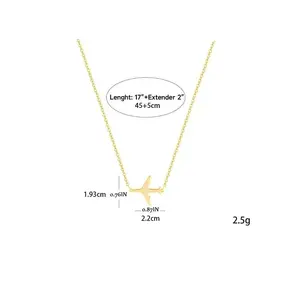 14K Gold Plated Adjustable Clavicle Chain Airplane Necklace Dreamy Design Women's Fashion Jewelry Gift for Girls Trendy Fashion Jewelry 36cm + 5cm Extension Chain
