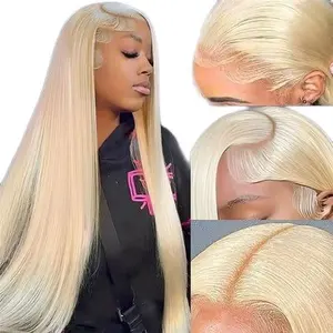 613 Blonde 13x6 Lace Front Wig Human Hair Straight Style Natural Looking Hairpiece for Women