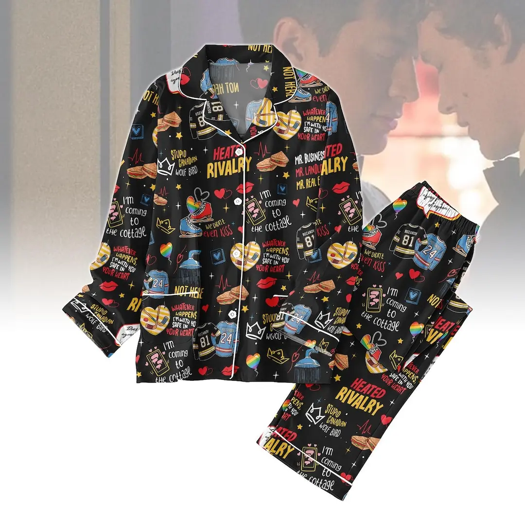 Hudson Williams Connor Storrie Pajamas Set, Rivalry Inspired Rozanov Pjs, Ilya Rozanov Shane Hollander, Heated BookTok Gay Hockey Gift