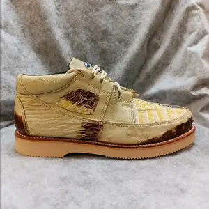 Wild West Boots Casual Shoes Caiman and Ostrich Natural