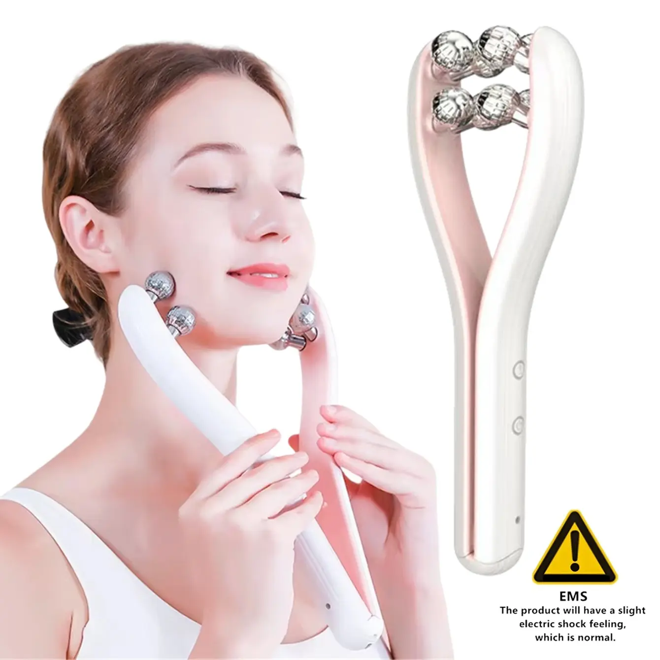EMS 3D Facial Rollers, Face Lifting Roller, Lymphatic Drainage Tool for Face, Arm, Leg, Neck Massage, Contour Face Lift, Double Chin Reduction, Toning Tool, Skin Care Tool