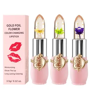 6 Pack Crystal Jelly Flower Lipstick Set, Nutritious Temperature Change Lip Balm Long Lasting Moisturizer Lip Gloss Magic Color Change Lip Stick Set