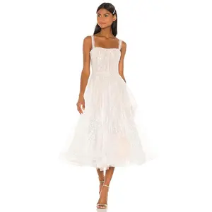 Bronx and Banco Mademoiselle Bridal Midi Dress in White