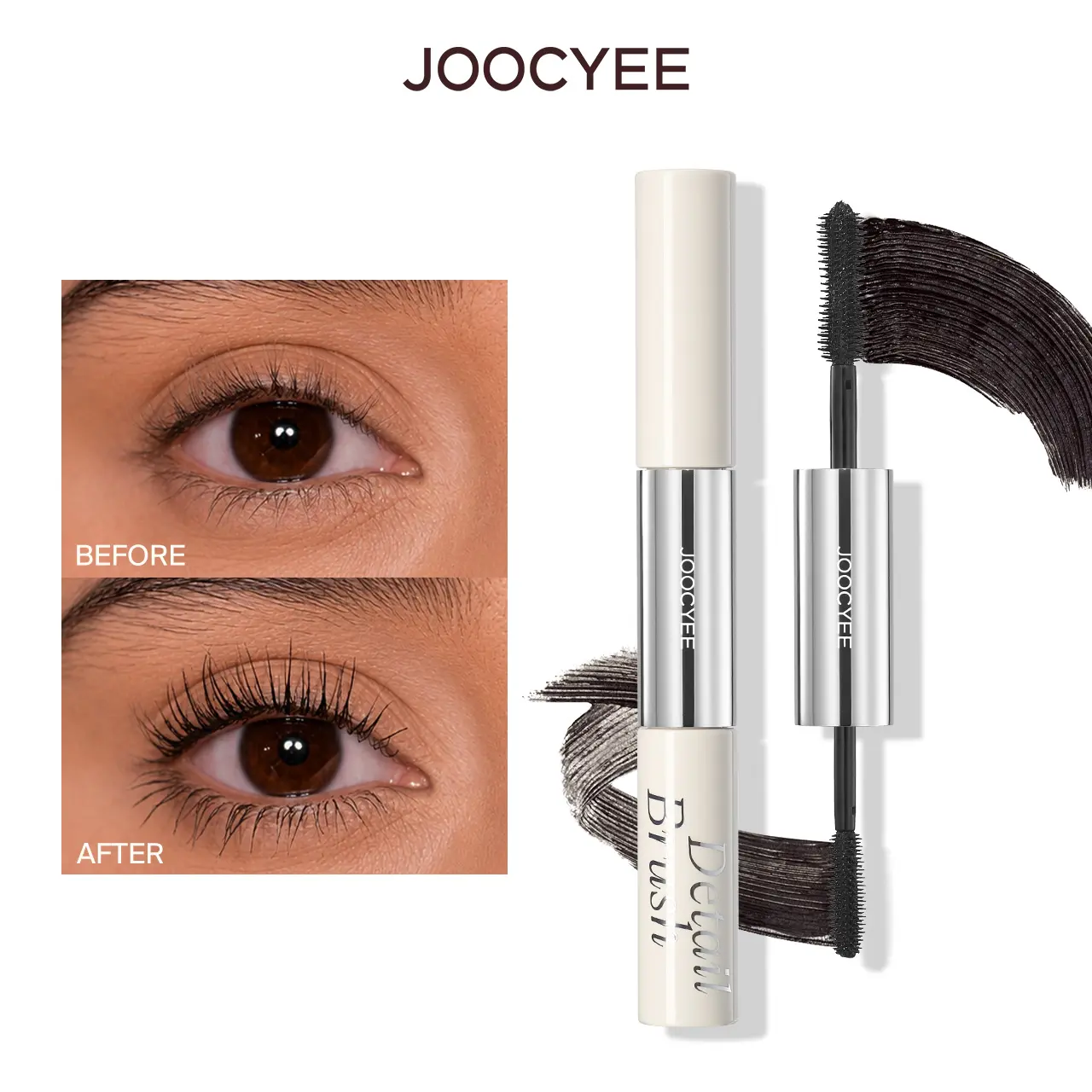 JOOCYEE Regular Edition Lash Lifting Mascara (3.5g) - Waterproof, Smudgeproof, Lengthening, Thickening, Curl-Enhancing Cosmetic for Adults, Daily Wear, Summer Use, Natural Mascara, Lashes on Fleek, Long-Lasting Beauty Product, Lengthening Mascara, Dual-En