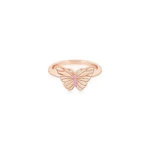 Butterfly Pink Crystal Rose Gold Plated Girl's Rings Earth2Jane Size 5