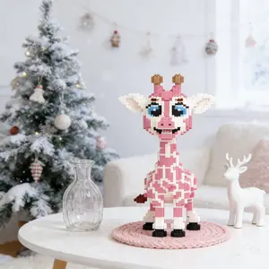 Giraffe 3D Puzzle Building Block Ornament, Home Office Bookshelf Decor, Party Decoration, Ideal Gift for Thanksgiving Christmas Halloween Easter