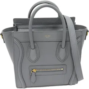 Pre-owned Celine Calfskin Shoulder Bags Luggage Nano Shopper Baby Drummed 2way Bag